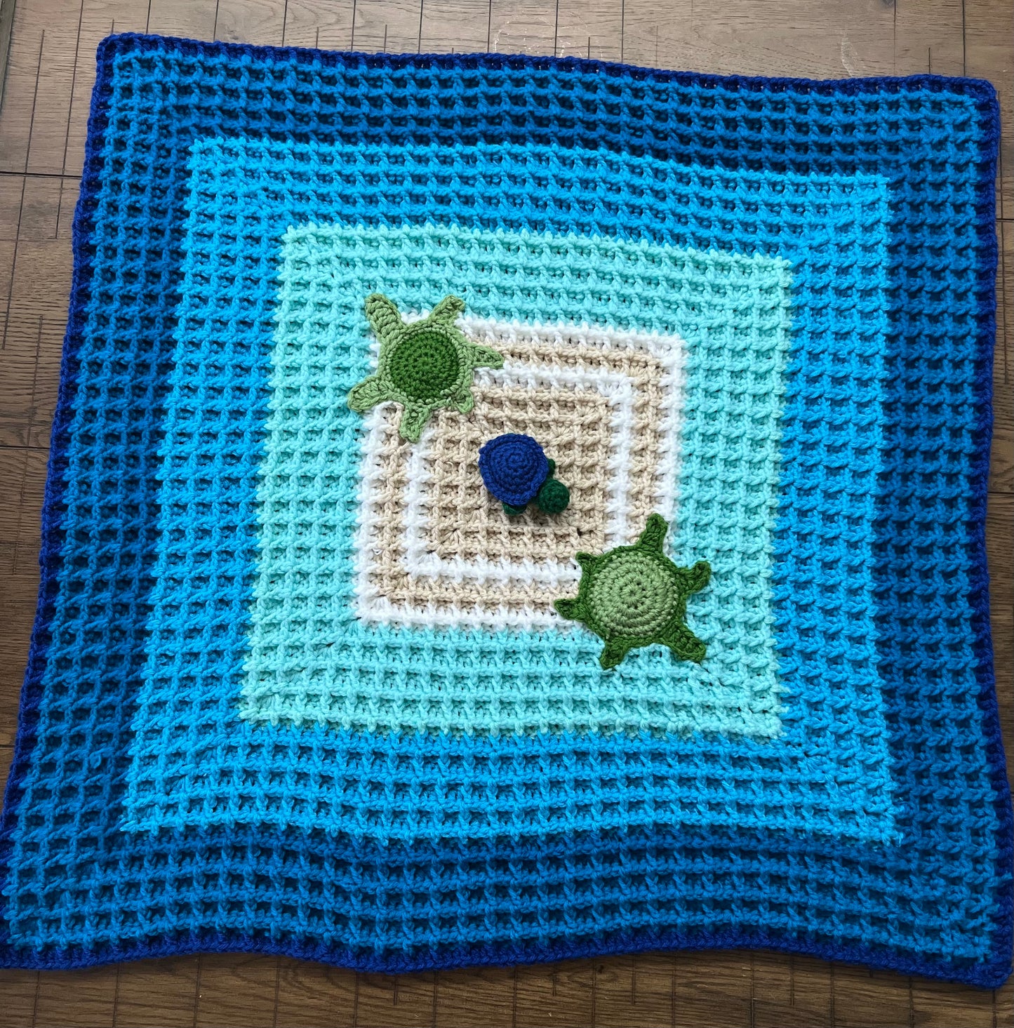 Custom waffle stitch baby blanket