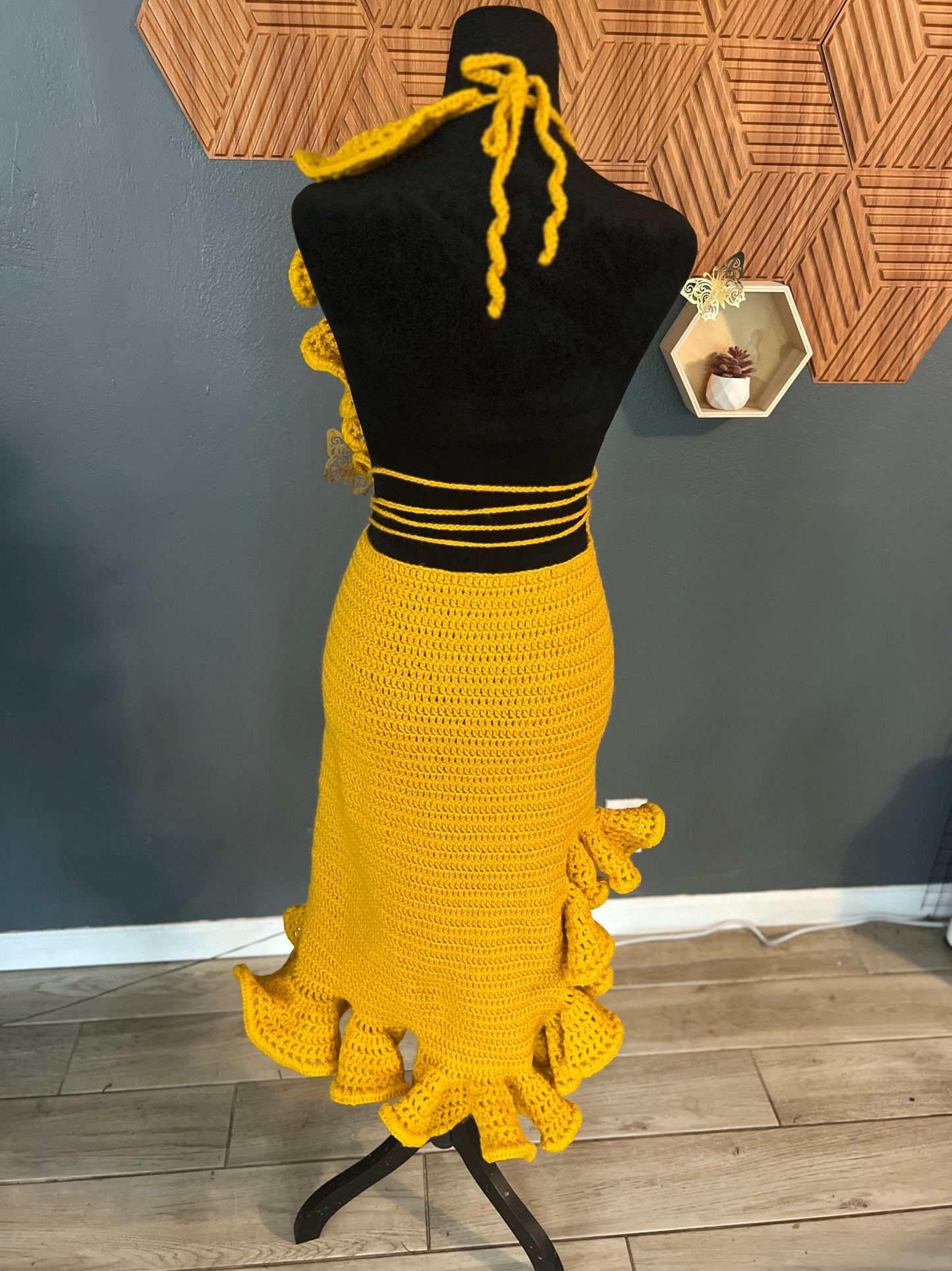 Split ruffle dress
