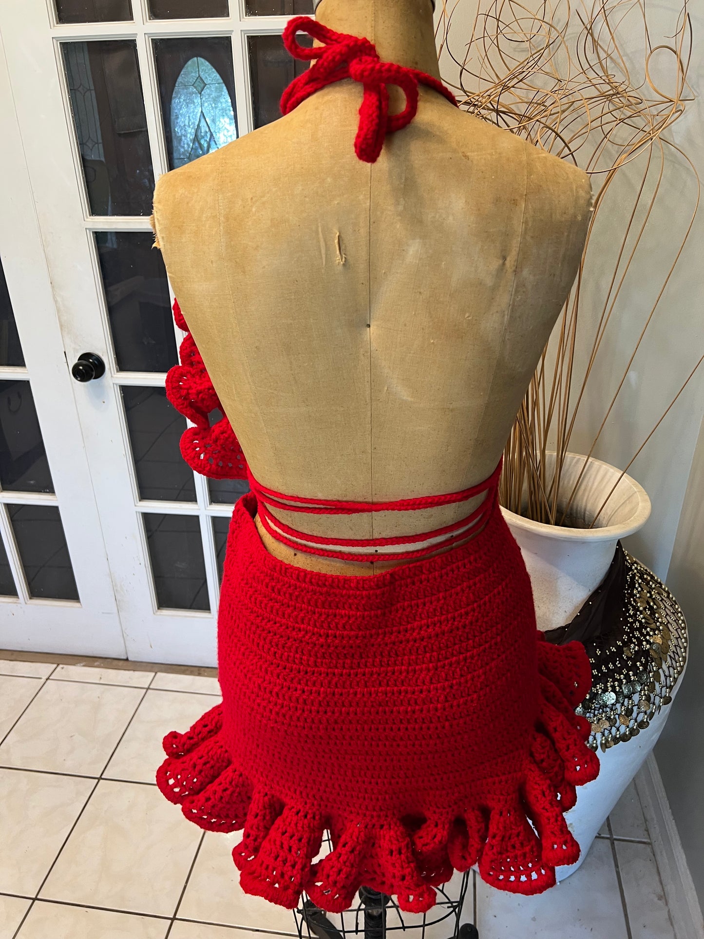 Split ruffle dress
